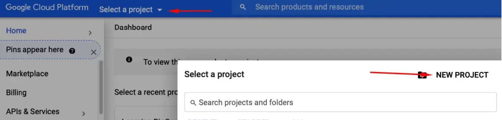 Google Cloud Platform - New Project